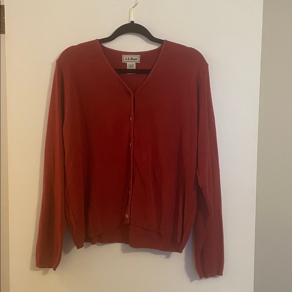 L.L. Bean Deep Red Women's Cardigan - Picture 1 of 6